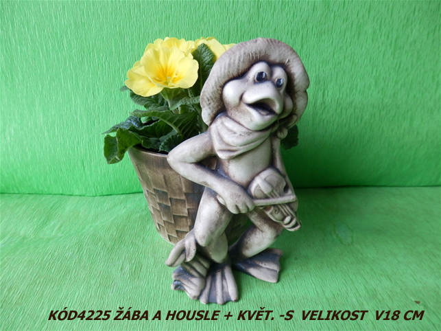 Kód4225 Název žába a housle+květ velký-SVelikostV18