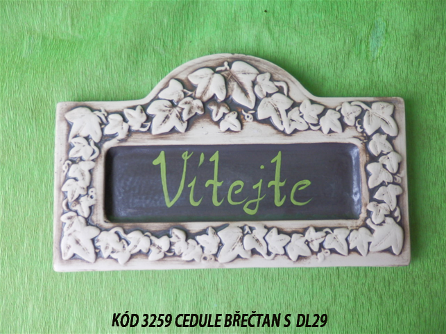 KÓD 3266 Cedule vítejte břečtan- S DL29