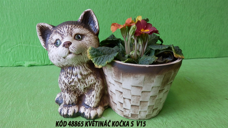 KÓ 8865 Květináč kočka- S V15